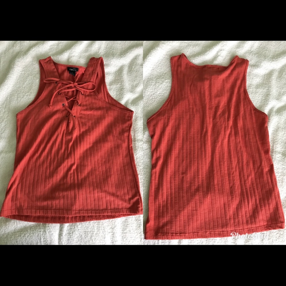 Tie-front orange crop top